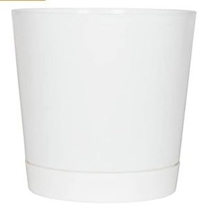 Full Depth Round Cylinder Pot, White 14-inch